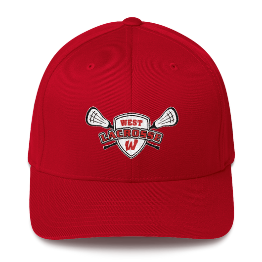 Embroidered Lakota West Lacrosse Red Flex Fit Hat